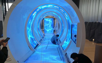 上海某展览馆隧道造型P2.5柔性威尼斯城娱乐官方平台软模组